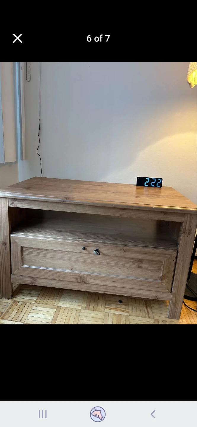 Wooden TV Stand with Drawer - photo 2