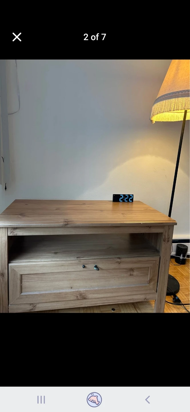 Wooden TV Stand with Drawer - photo 3