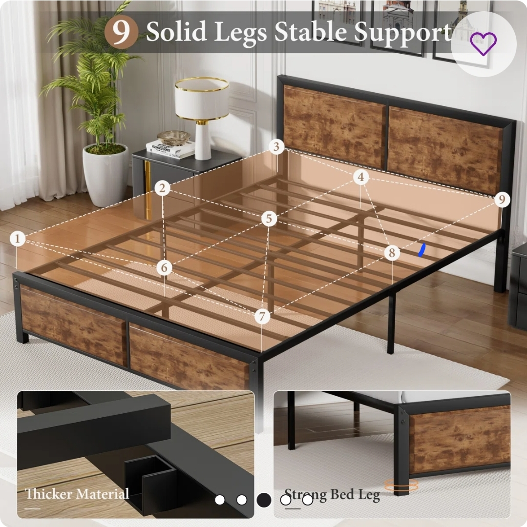 Kempst Queen Size Bed Frame with Headboard - photo 2