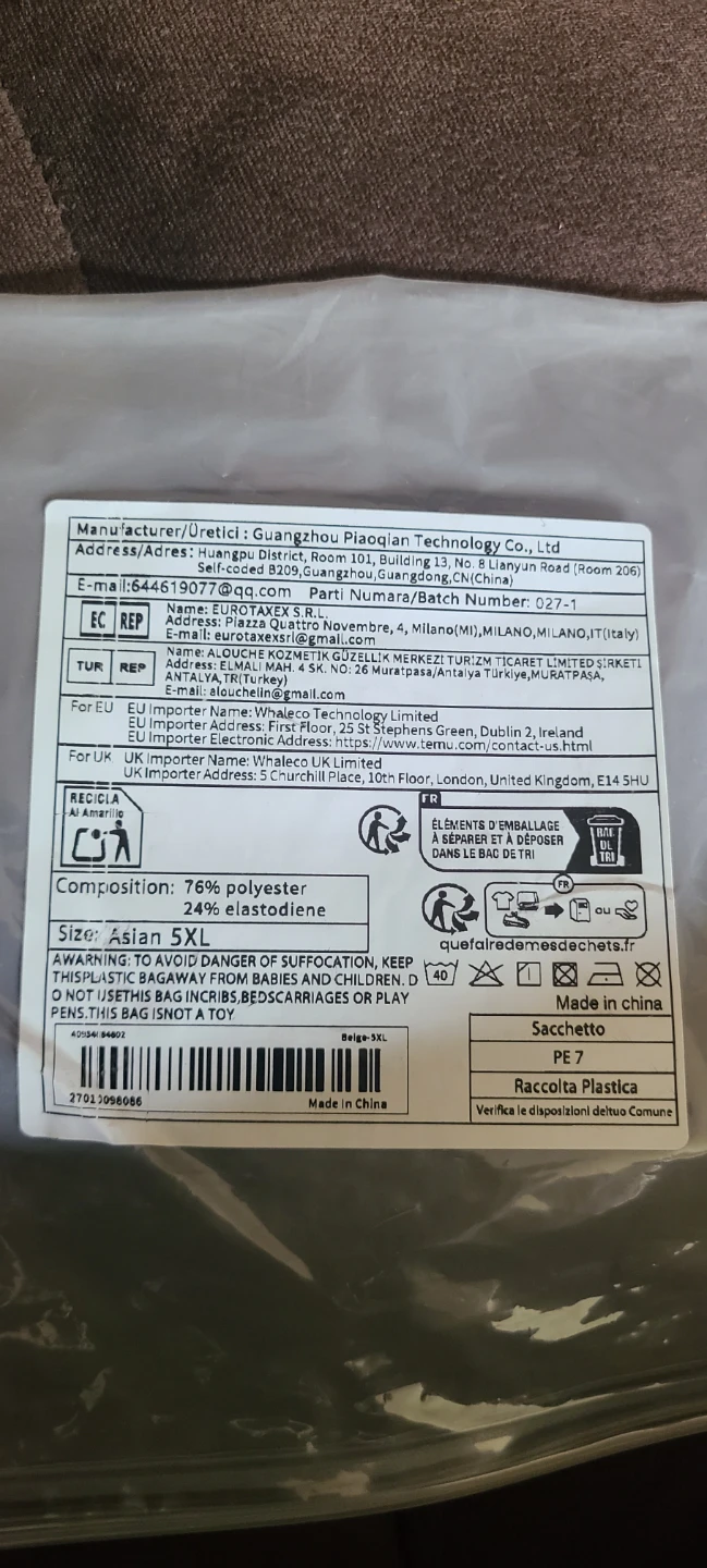 Asian 5XL Polyester Elastane Blend Item - photo 2