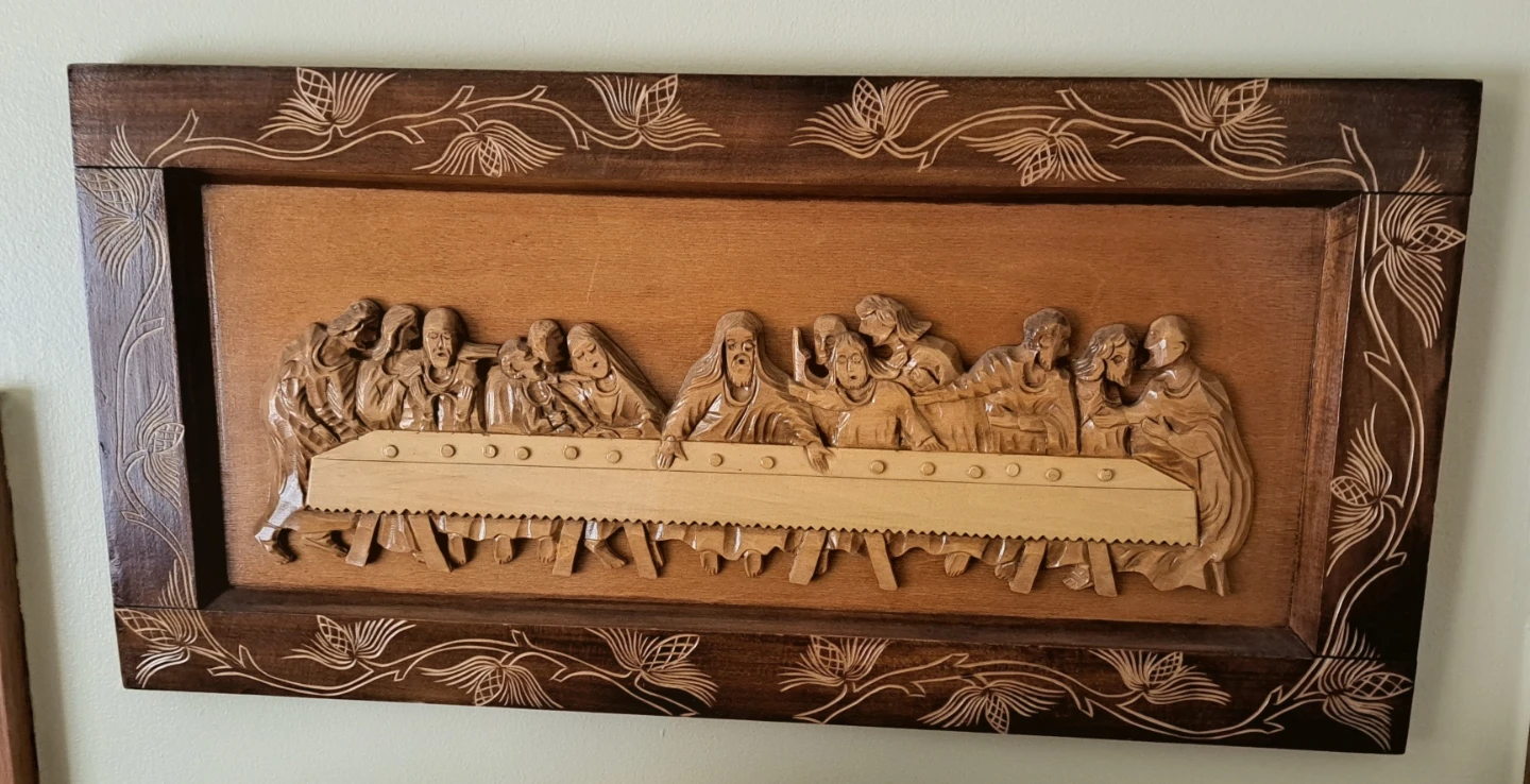 Hand-carved in Poland Last Supper Wooden Wall Art