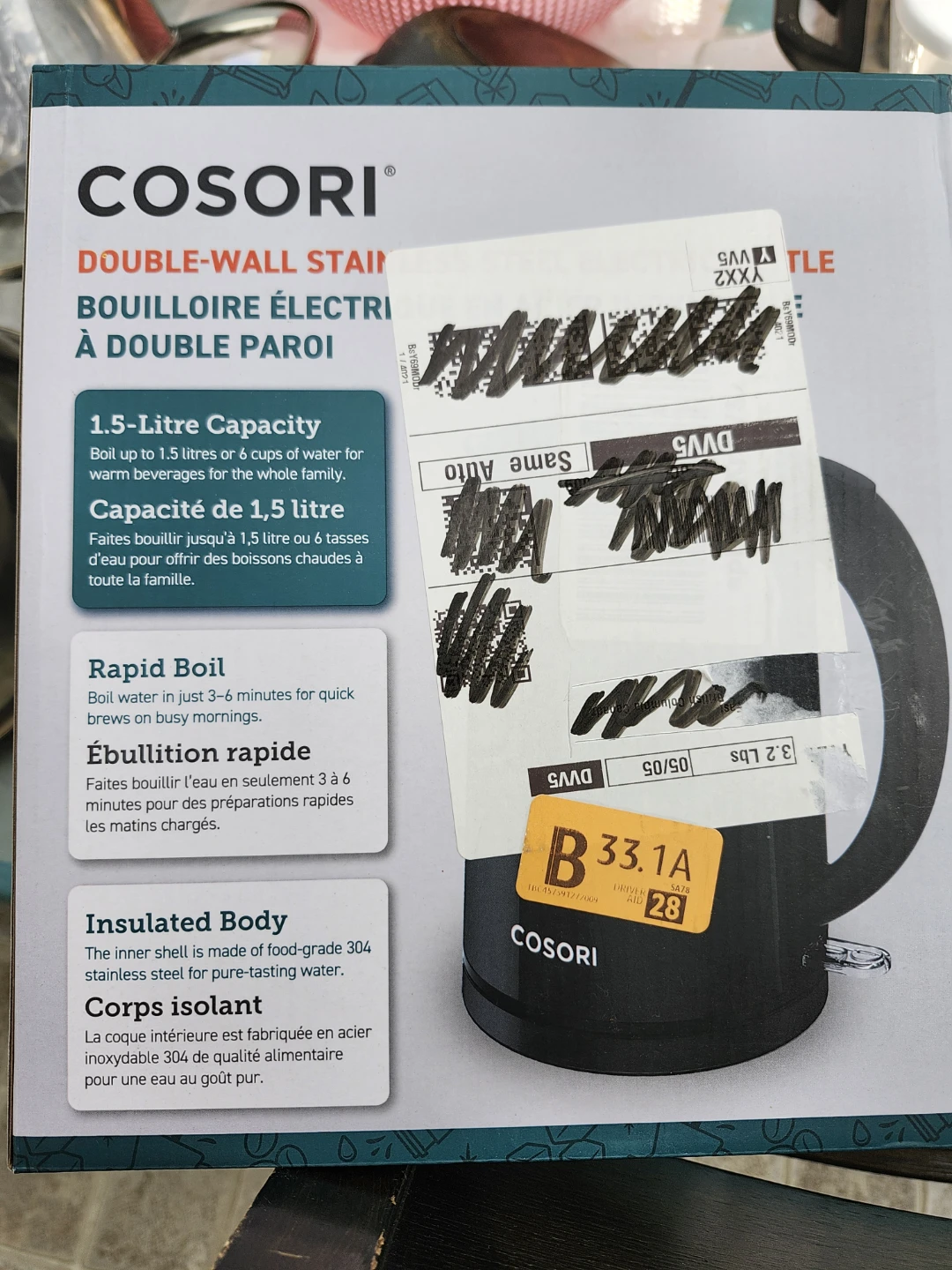 COSORI Double-Wall Stainless Steel Electric Kettle - photo 3