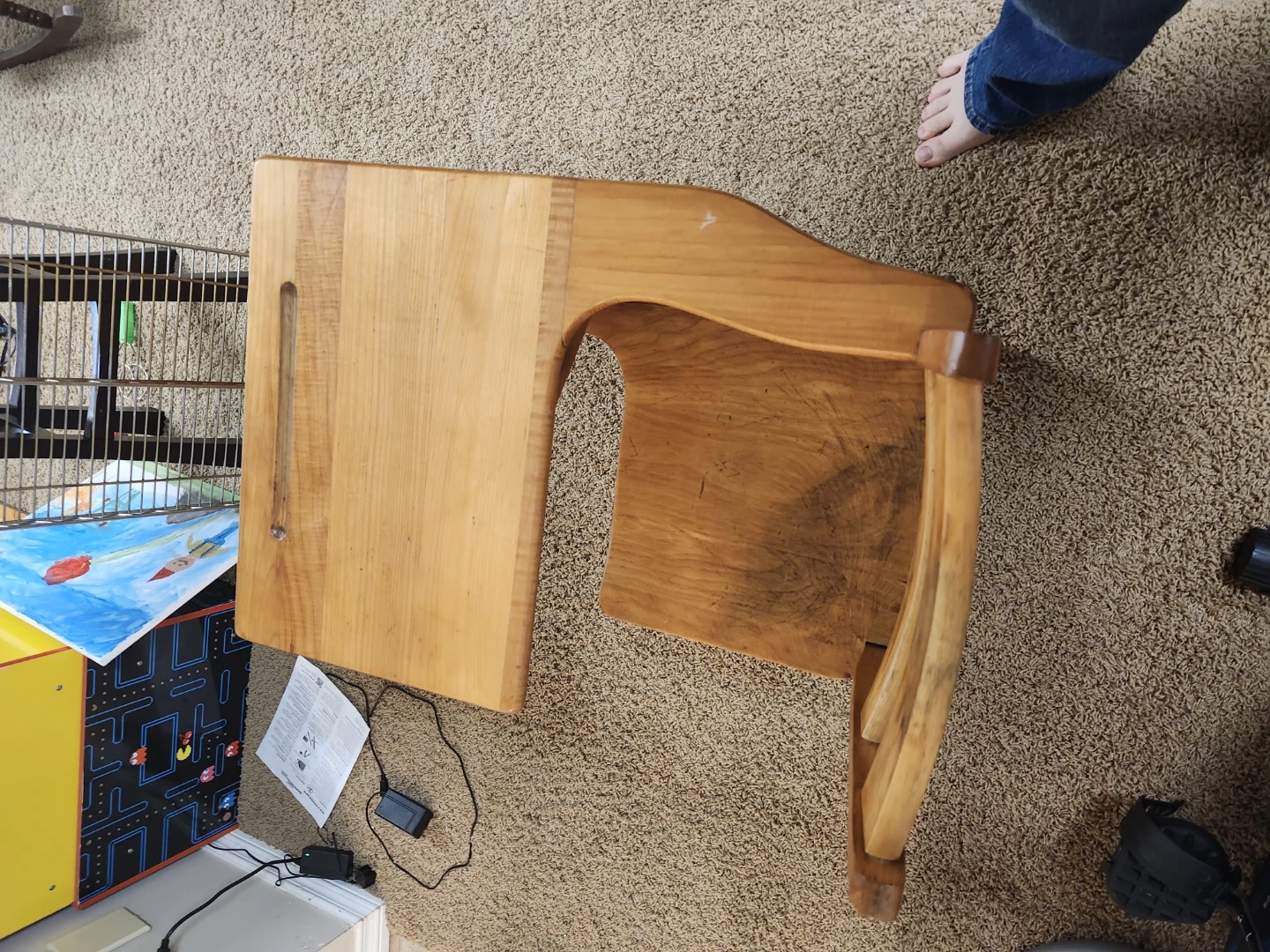 Vintage Wooden School Desk Chair - photo 2