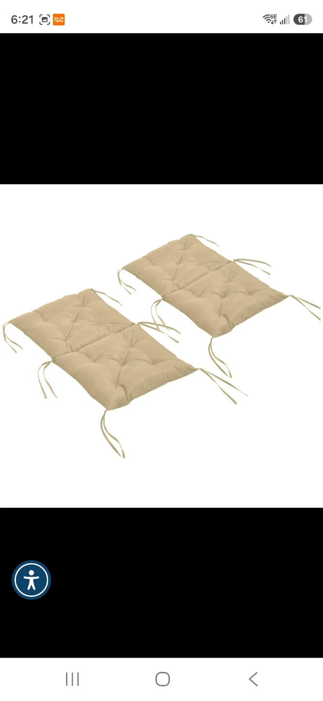 Set of 2 Beige Tufted Chair Cushions - photo 2