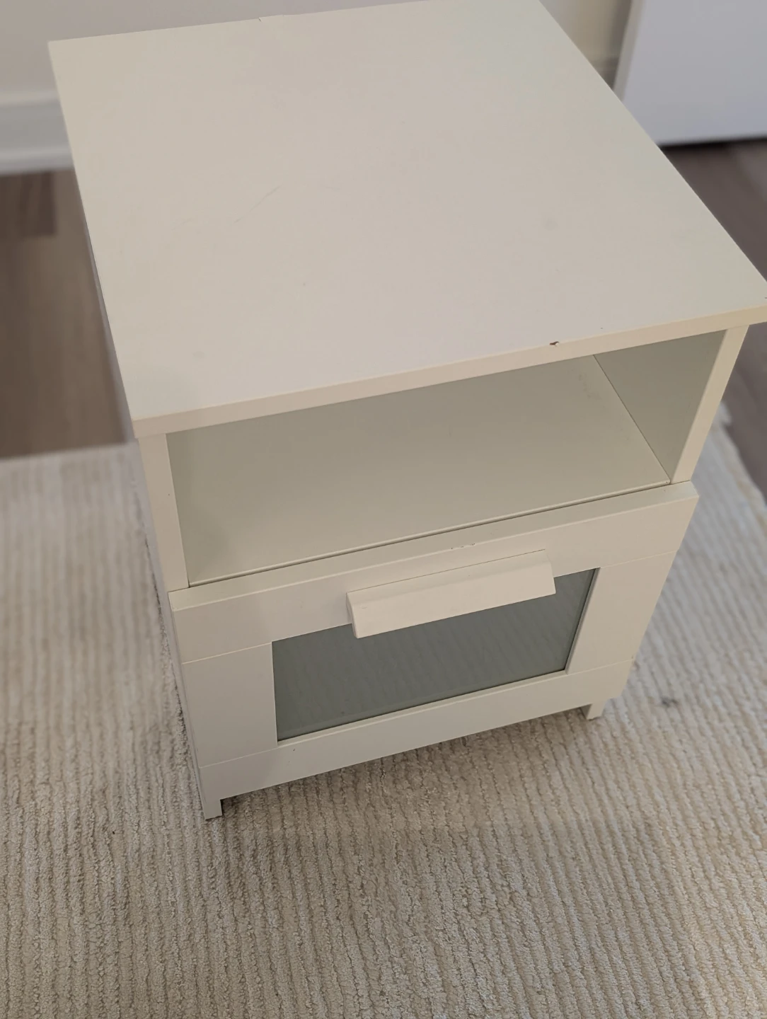 White bedside table with drawer. 2 Ikea Brimnes night stands - photo 3