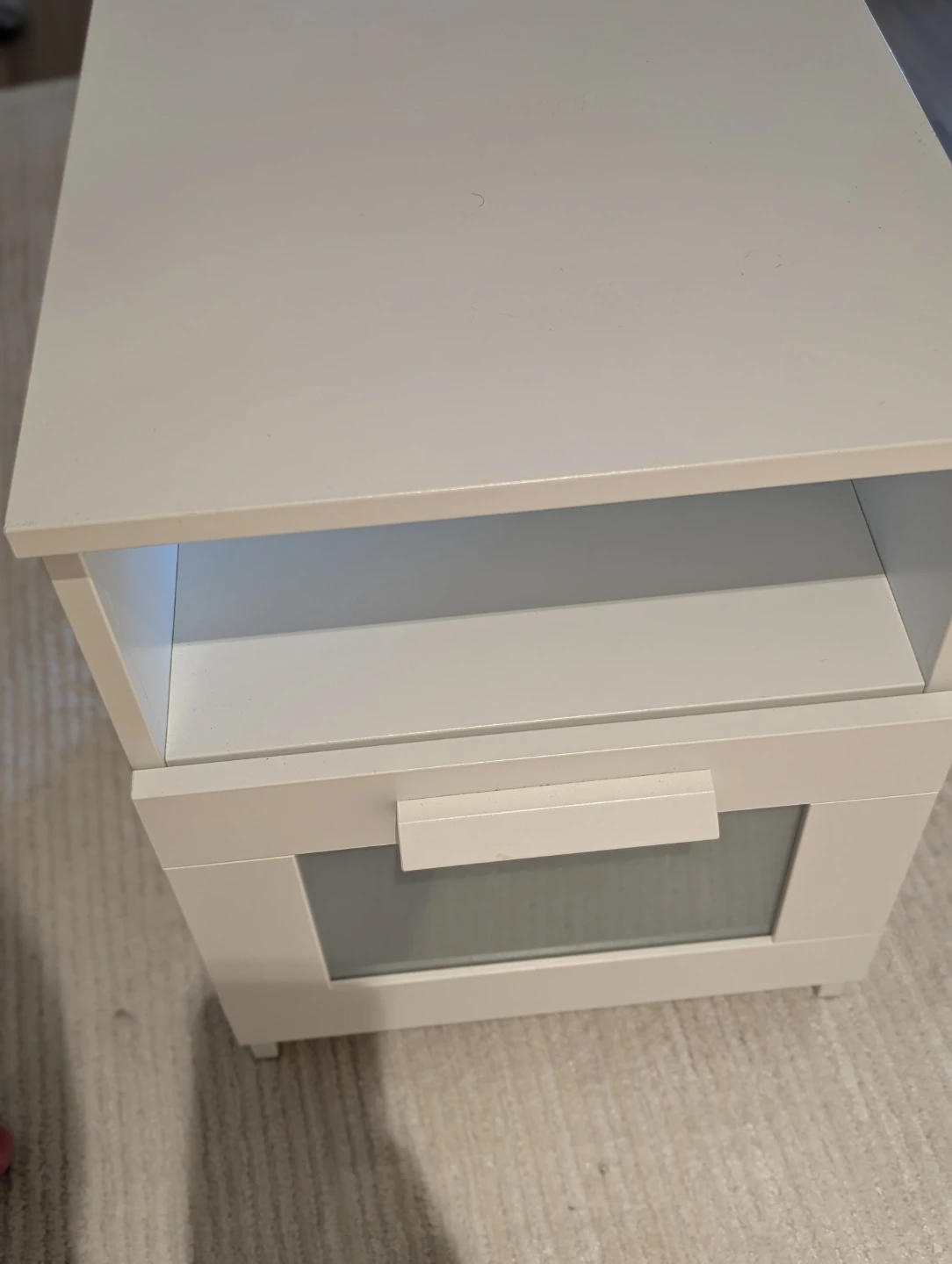 White bedside table with drawer. 2 Ikea Brimnes night stands - photo 4