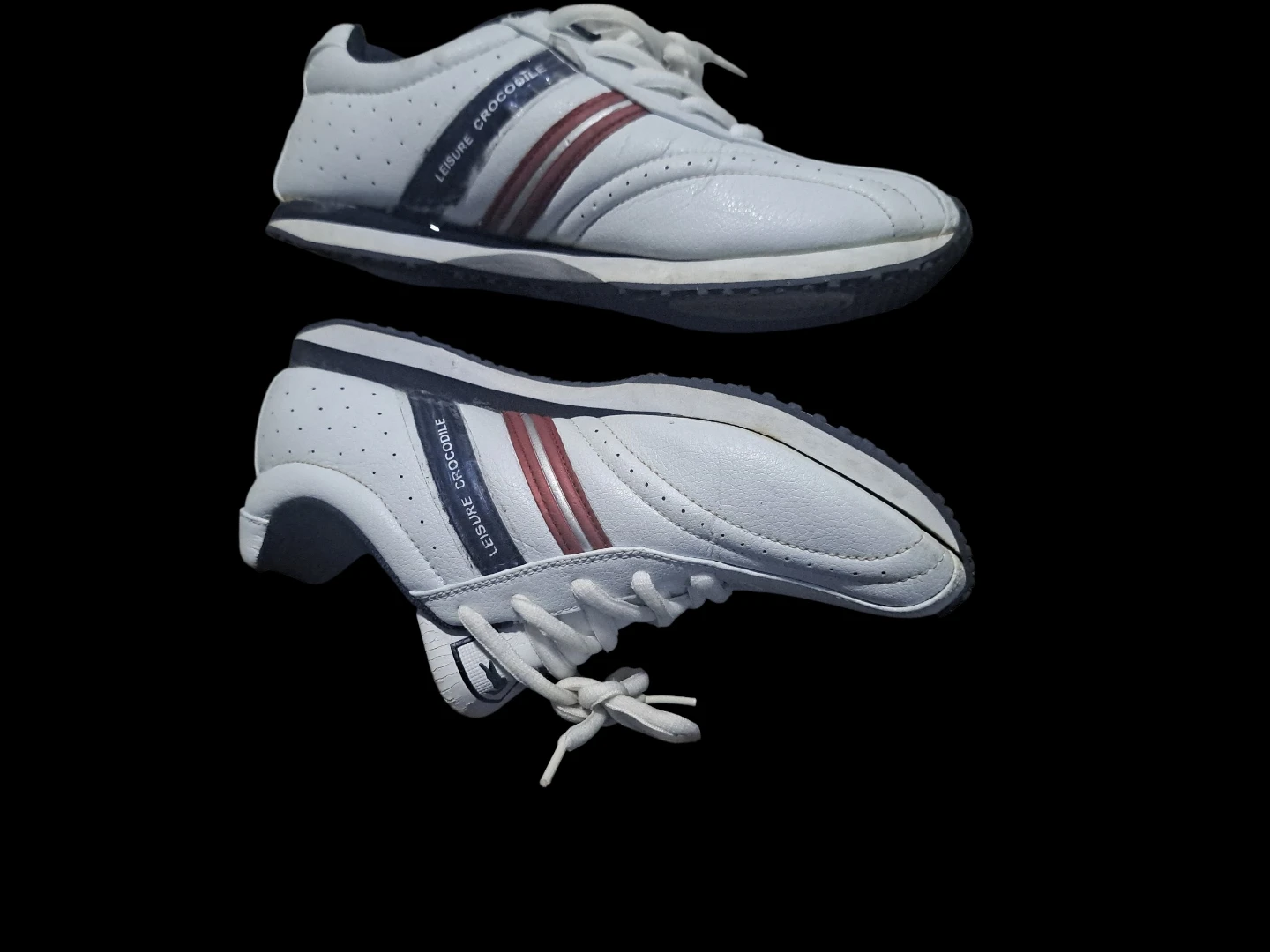 White Lacoste Leisure Crocodile Sneakers - photo 3