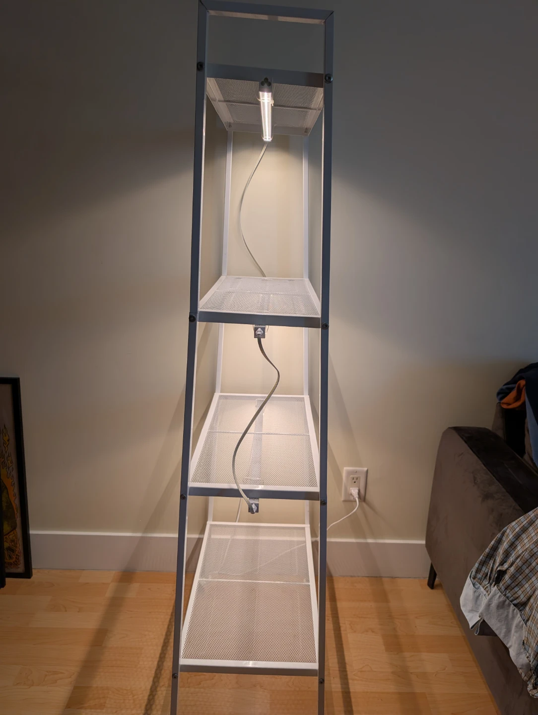 4 Tier Metal Ladder Shelf with Grow Lights - photo 4