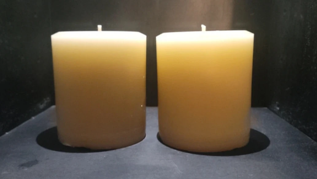 Two pillar candles