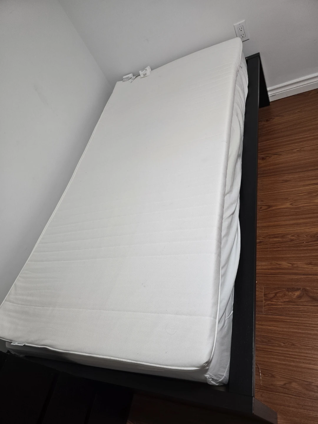 Ikea malm twin bed frame + White Mattress + head board - photo 2