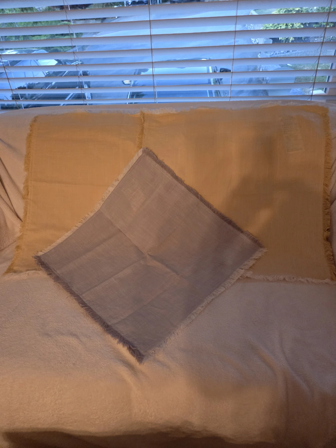 3 Linen Pillow Covers 2 soft yellow 1 gray