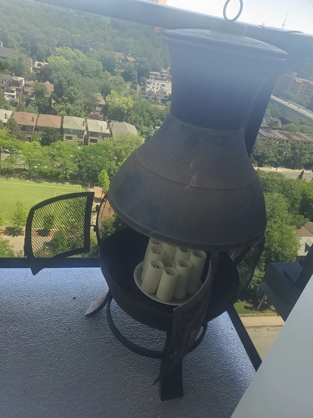 Outdoor Chiminea with Candles - photo 2