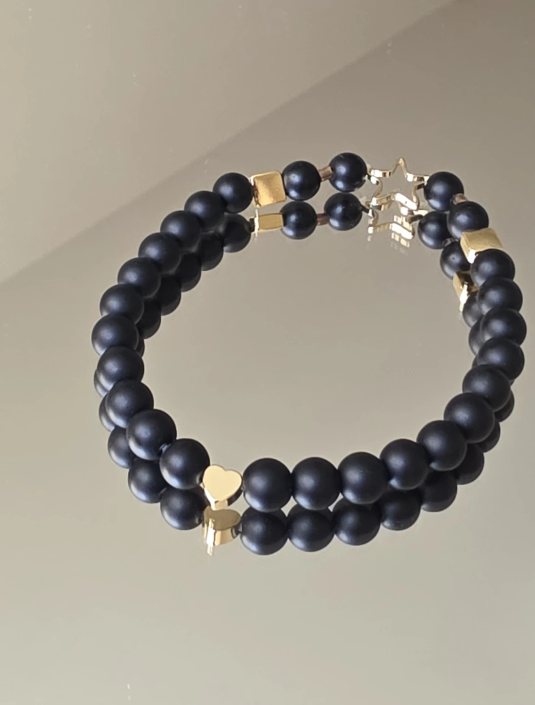 Beaded Handmade Bracelet with Star and Heart Charms