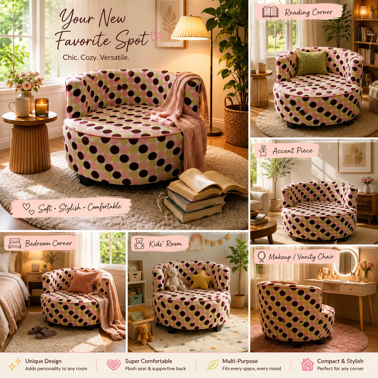 Polka Dot Accent Chair