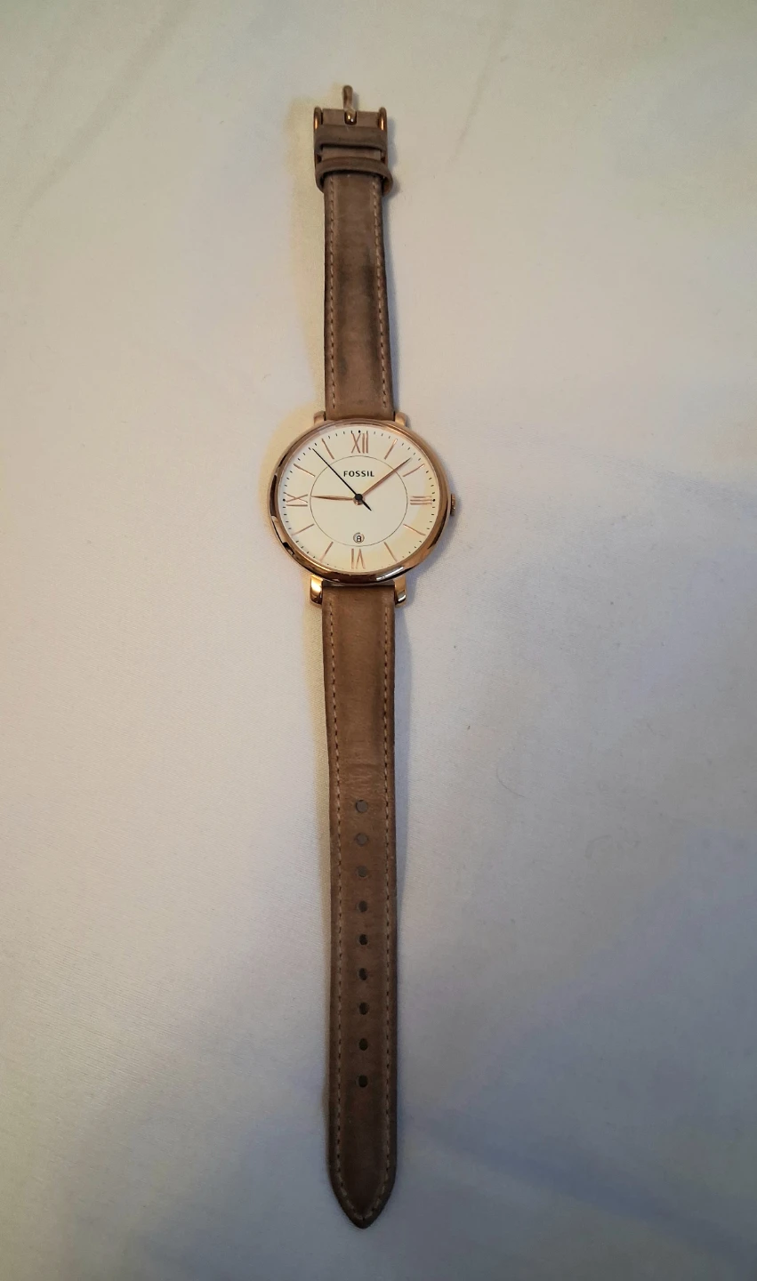 WOMEN'S FOSSIL WATCH WITH TAN LEATHER STRAP - photo 2