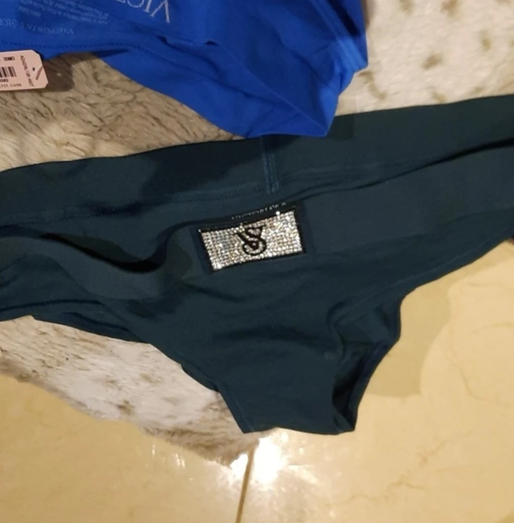 Victoria's Secret Dark Teal Panty Rhinestone Logo Small - photo 2