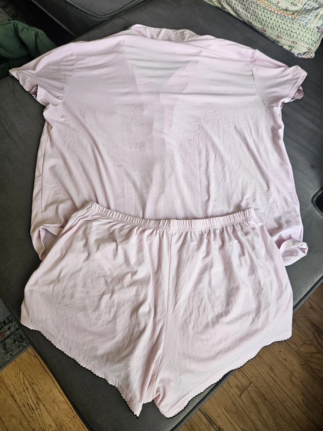 Pink Pajama Set - Shorts & Button-Up Top - photo 5