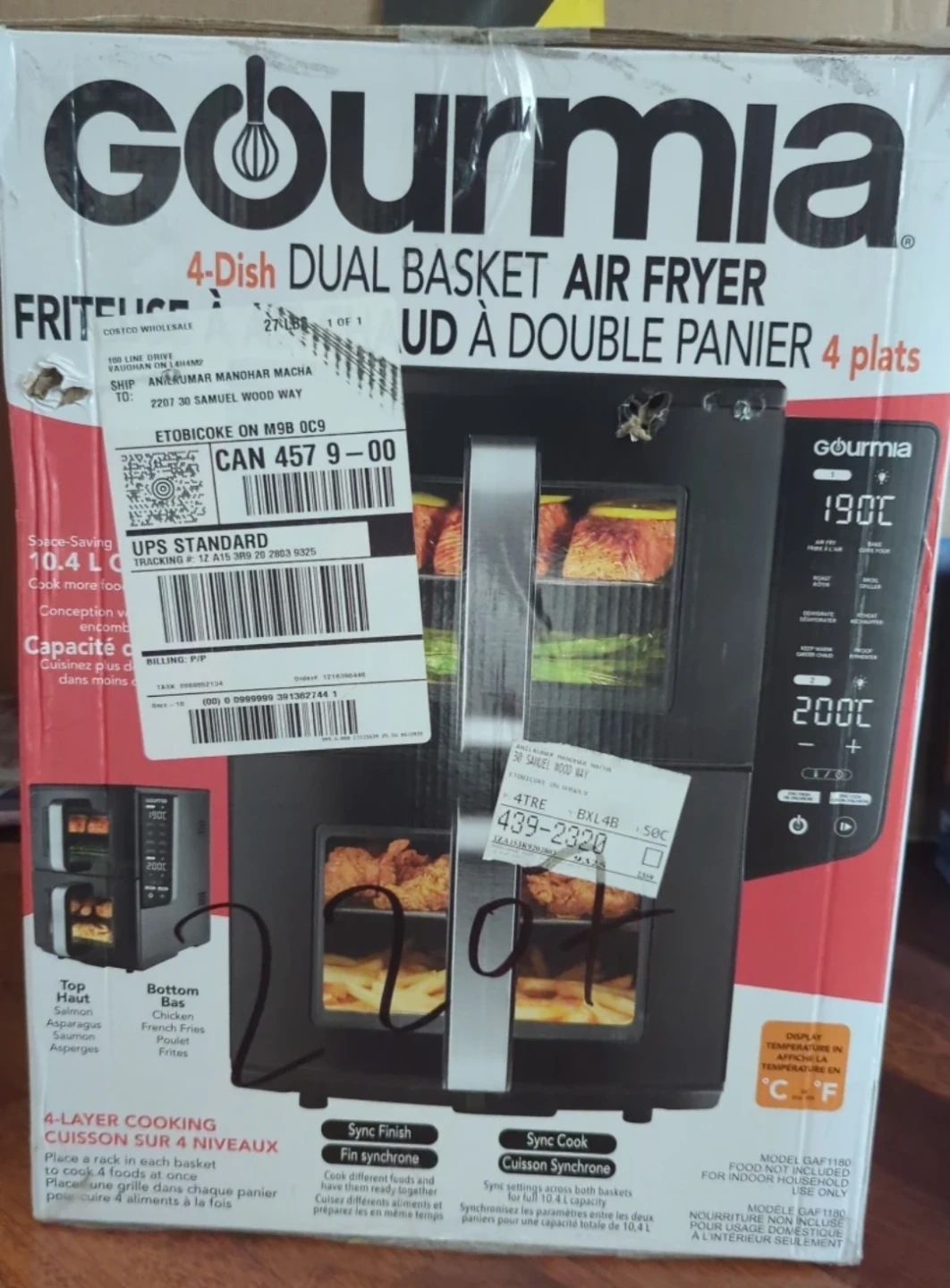 Gourmia Dual Basket Air Fryer 10.4L - photo 2