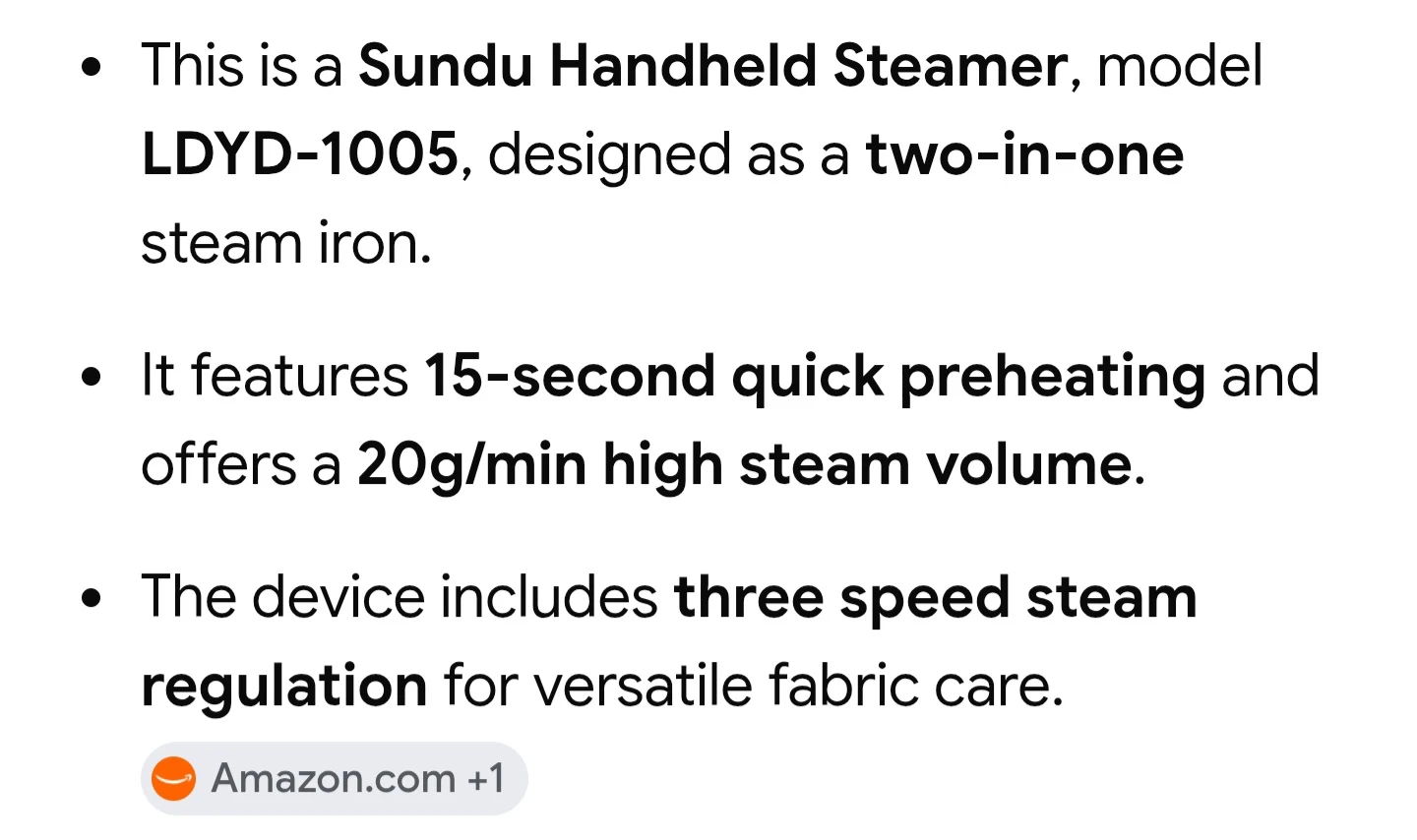 Sundu Handheld Steamer LDYD-1005 - photo 5