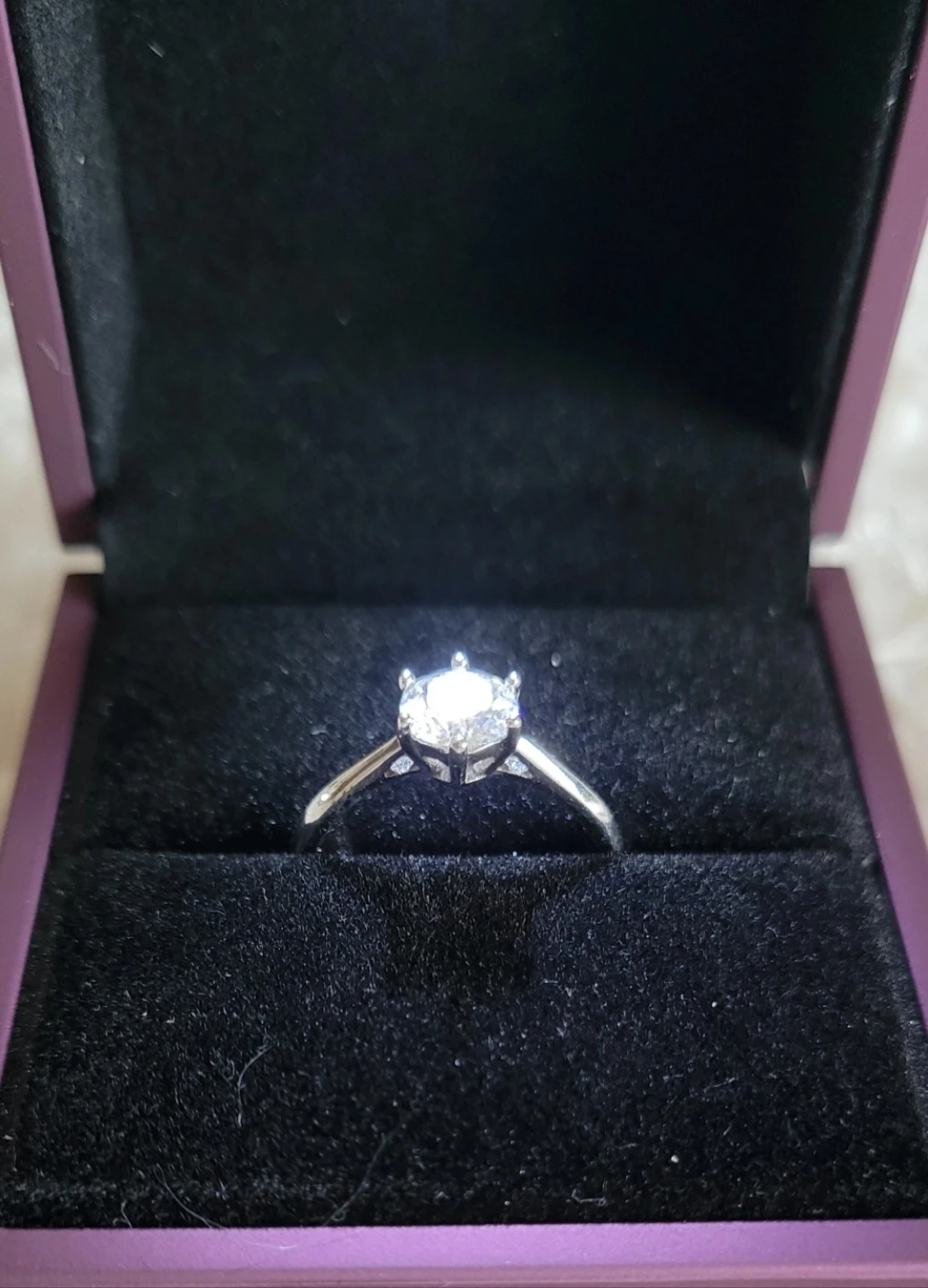 1 carat moissanite solitaire ring in sterling silver - photo 2