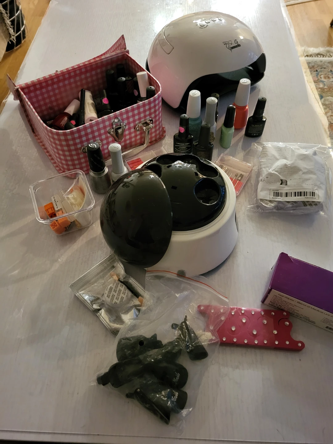 All manicures and pedicures equipments.