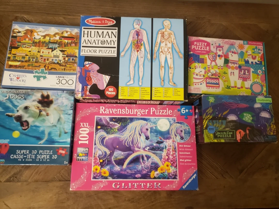 6 children puzzles lot