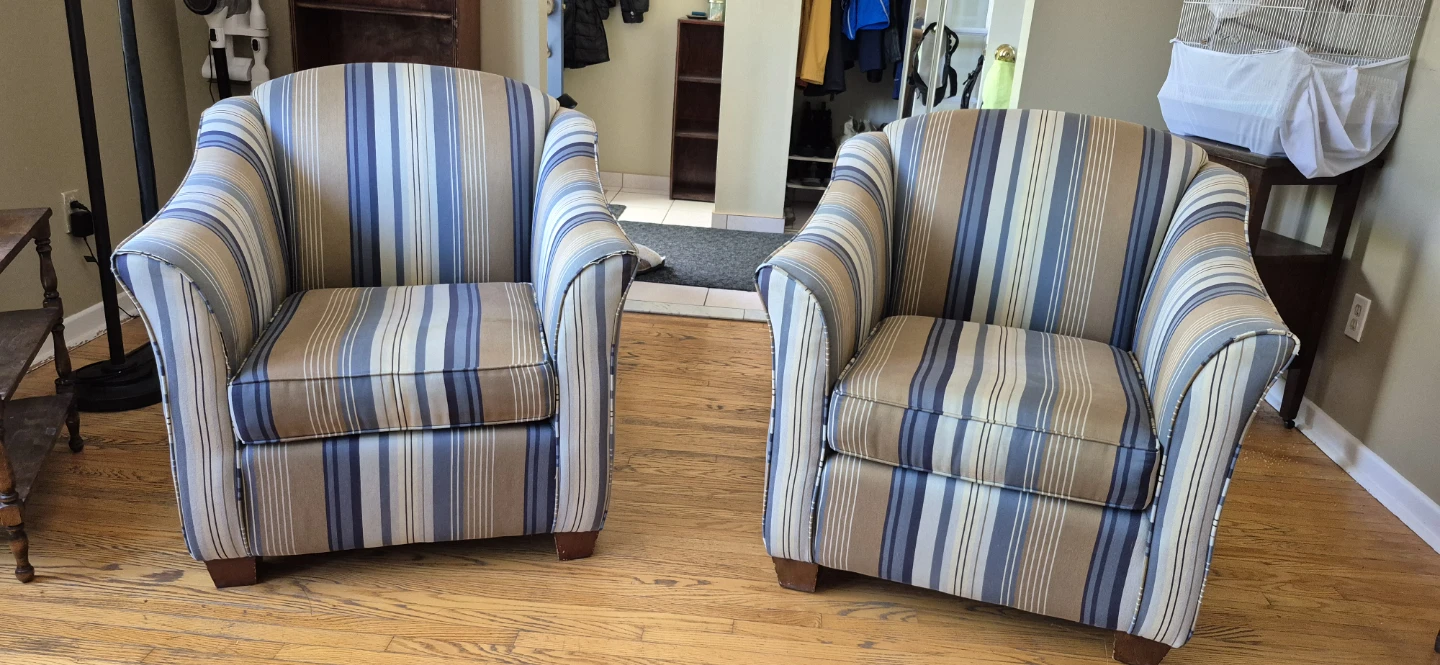 Striped Accent Chairs - Set of 2
