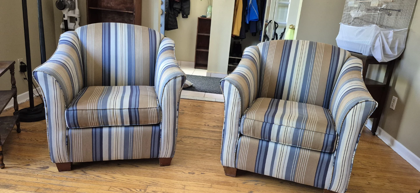 Striped Accent Chairs - Set of 2 - photo 2