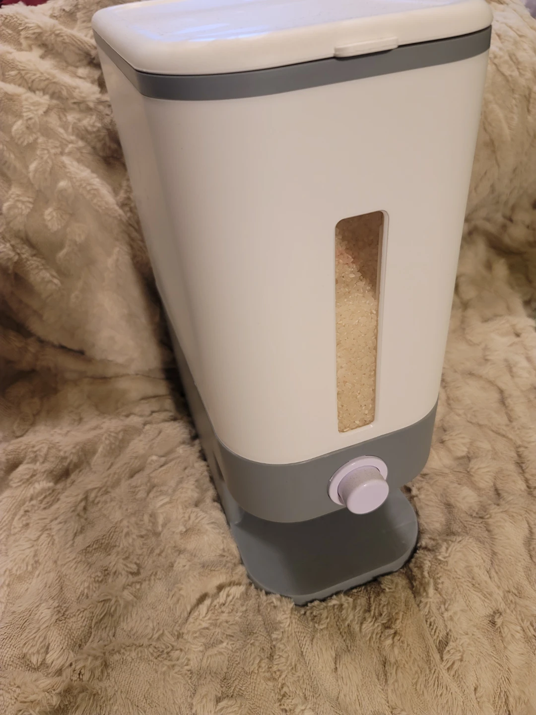 White and Grey Rice Dispenser