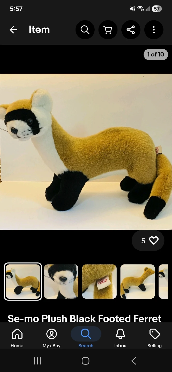 Se-mo Plush Black Footed Ferret Stuffed Animal