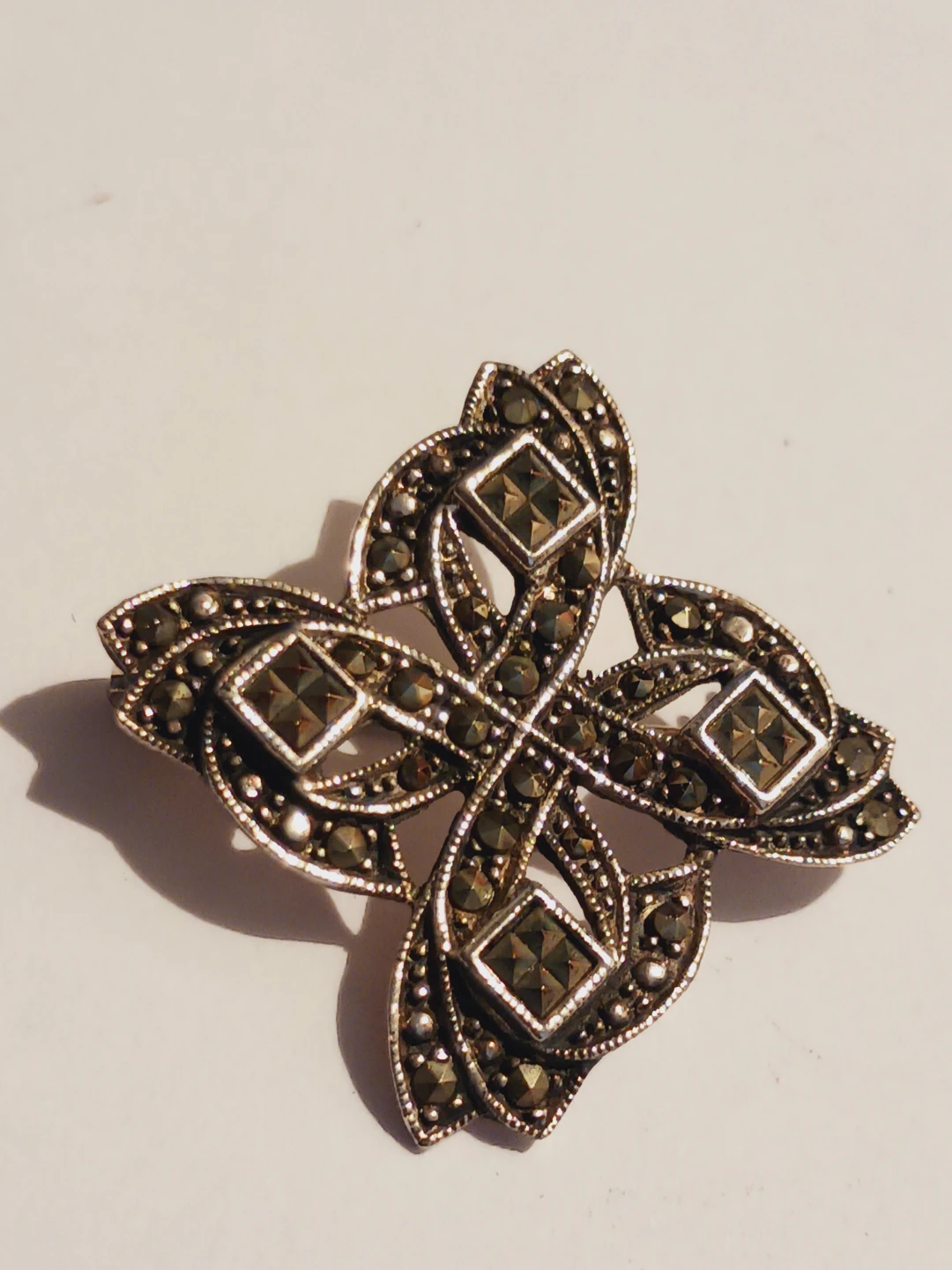Gorgeous Sterling Silver 925 Marcasite Brooch - photo 2