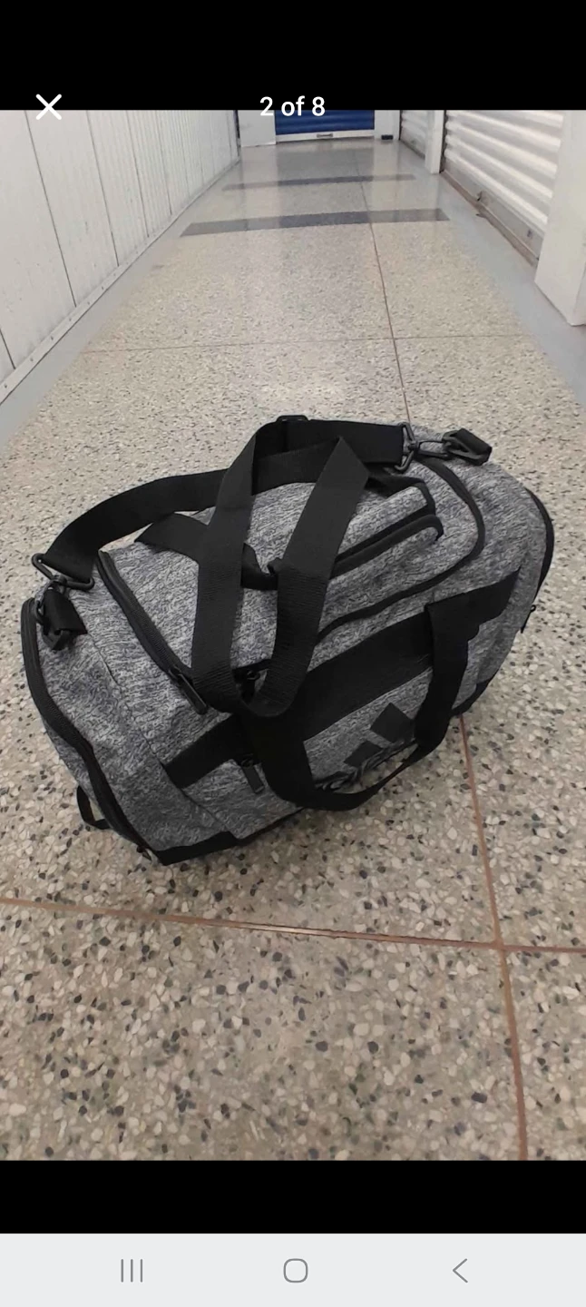 Adidas Grey Duffel Bag Portable Size - photo 2