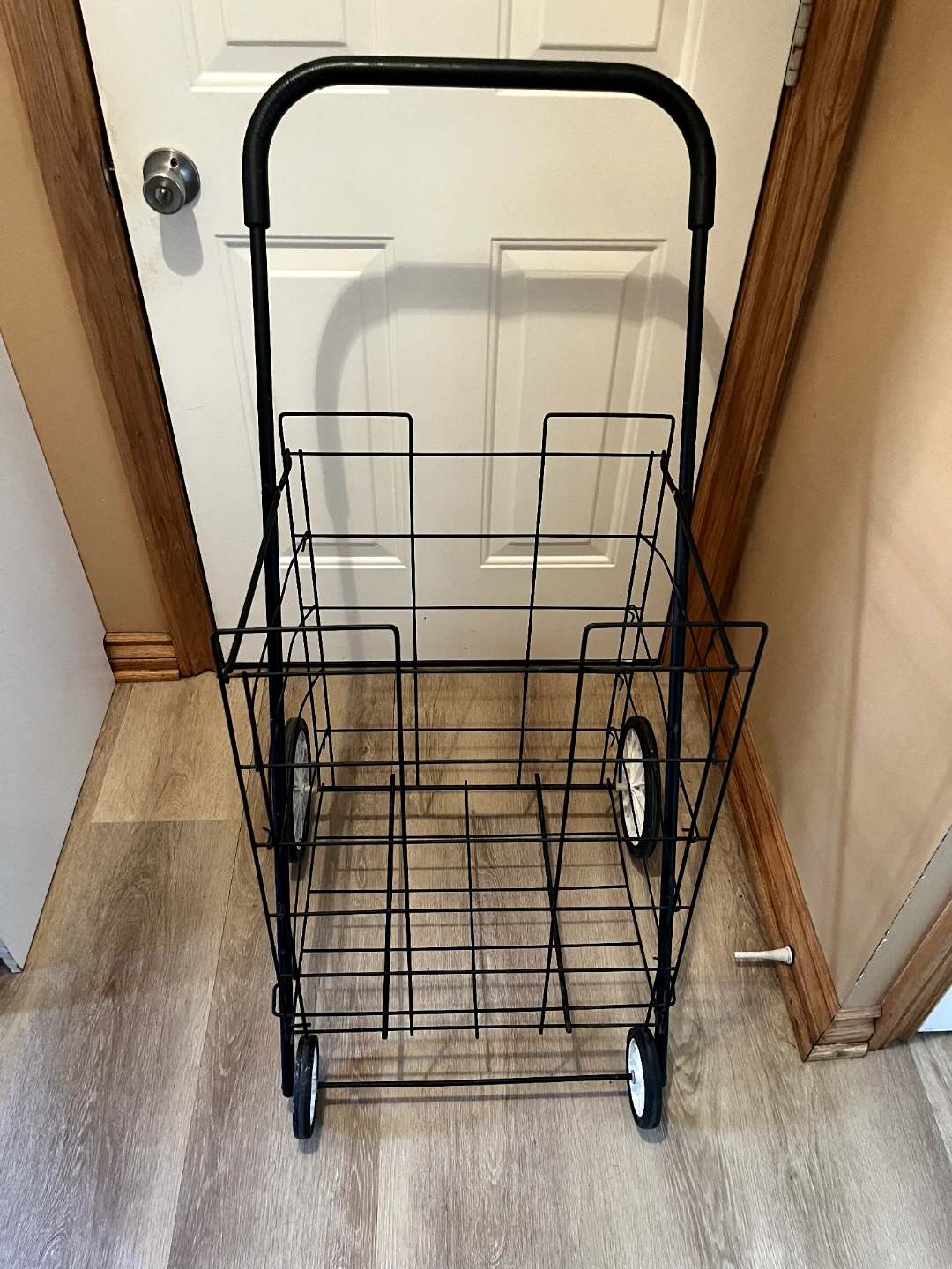 Black Wire Shopping Cart with Wheels