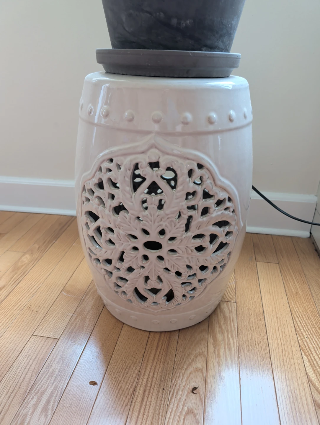 White Ceramic Garden Stool
