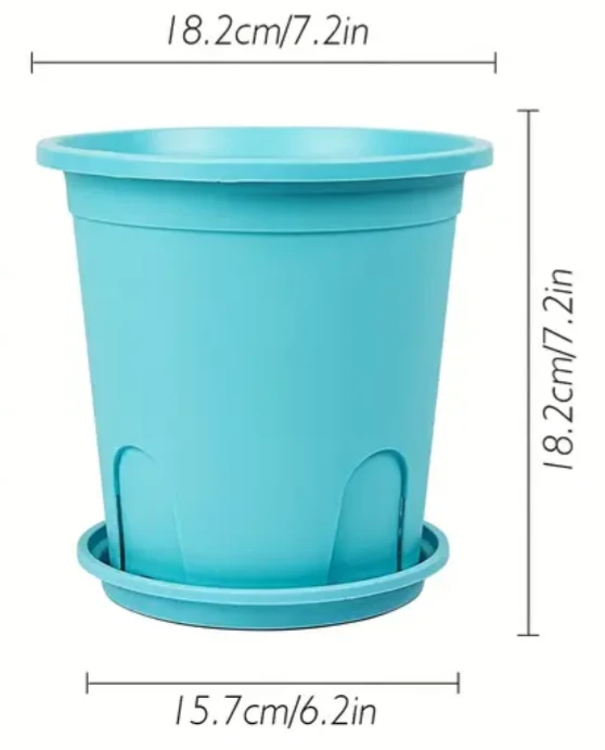 Blue Root Control Flower Pot with Saucer - photo 2