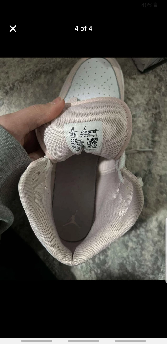 Air Jordan 1 Mid Pink & White Sneakers - photo 3