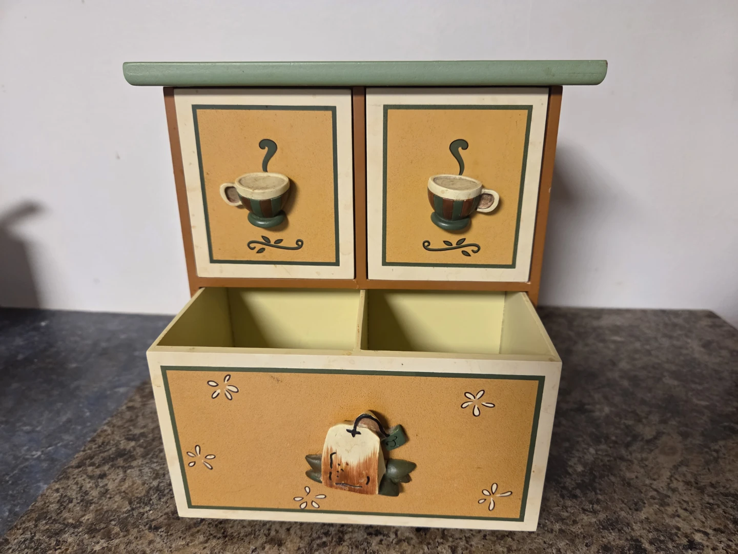 Decorative Wooden Tea Bag Organizer Box
