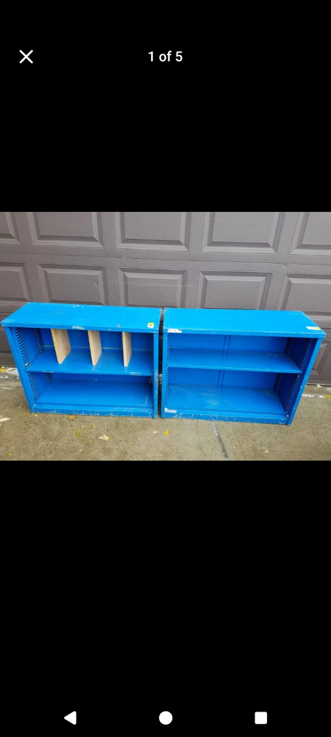 Blue Metal Shelving Unit (2 Pieces)