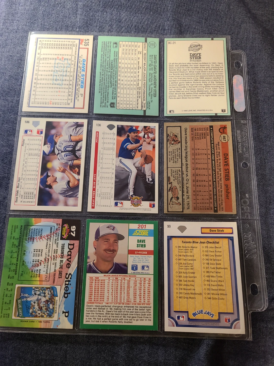 Dave Stieb Toronto Blue Jays Baseball Cards Collection - photo 2
