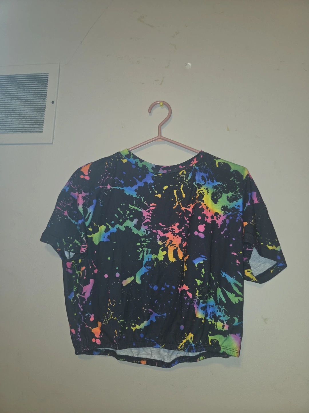 Black splatter paint crop top - photo 2