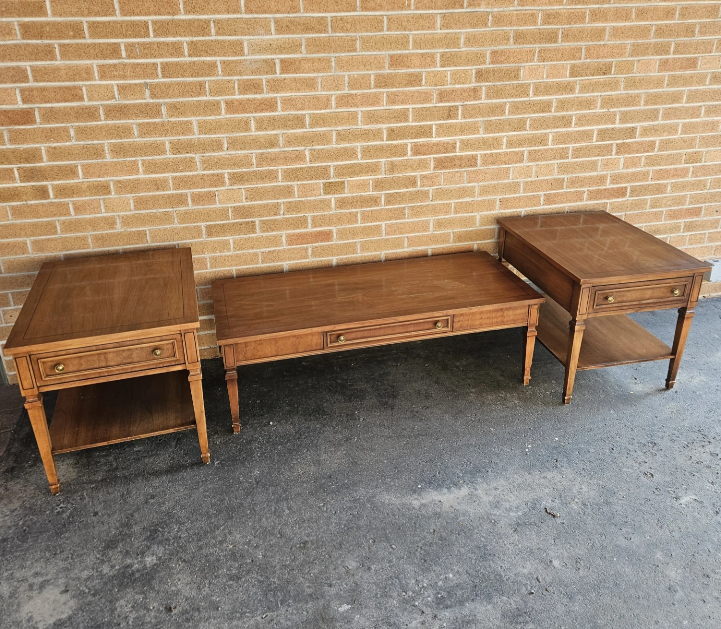 Vintage Walnut Coffee Table + Side Tables