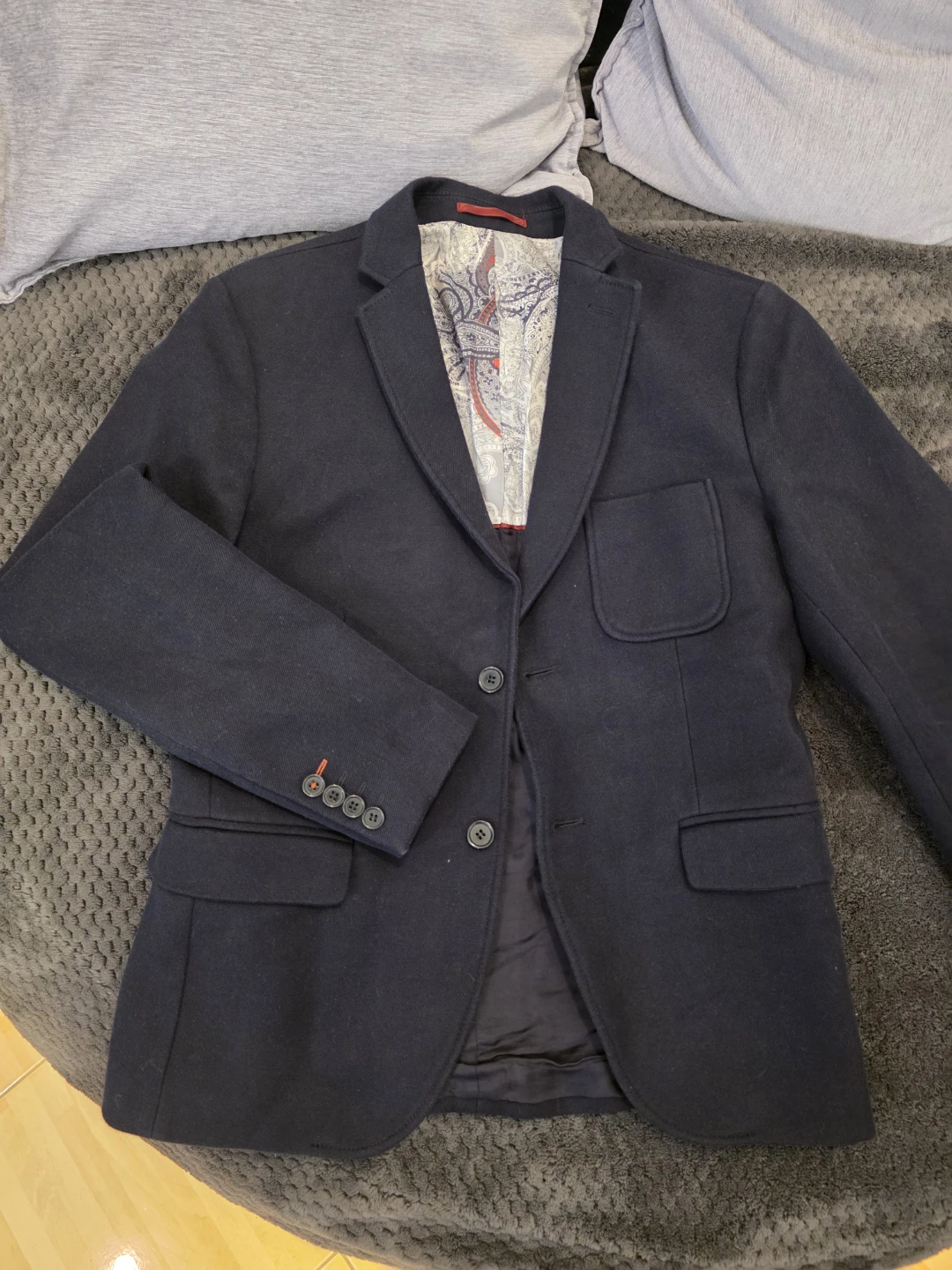 ZARA MAN Navy Blue Blazer with Paisley Lining