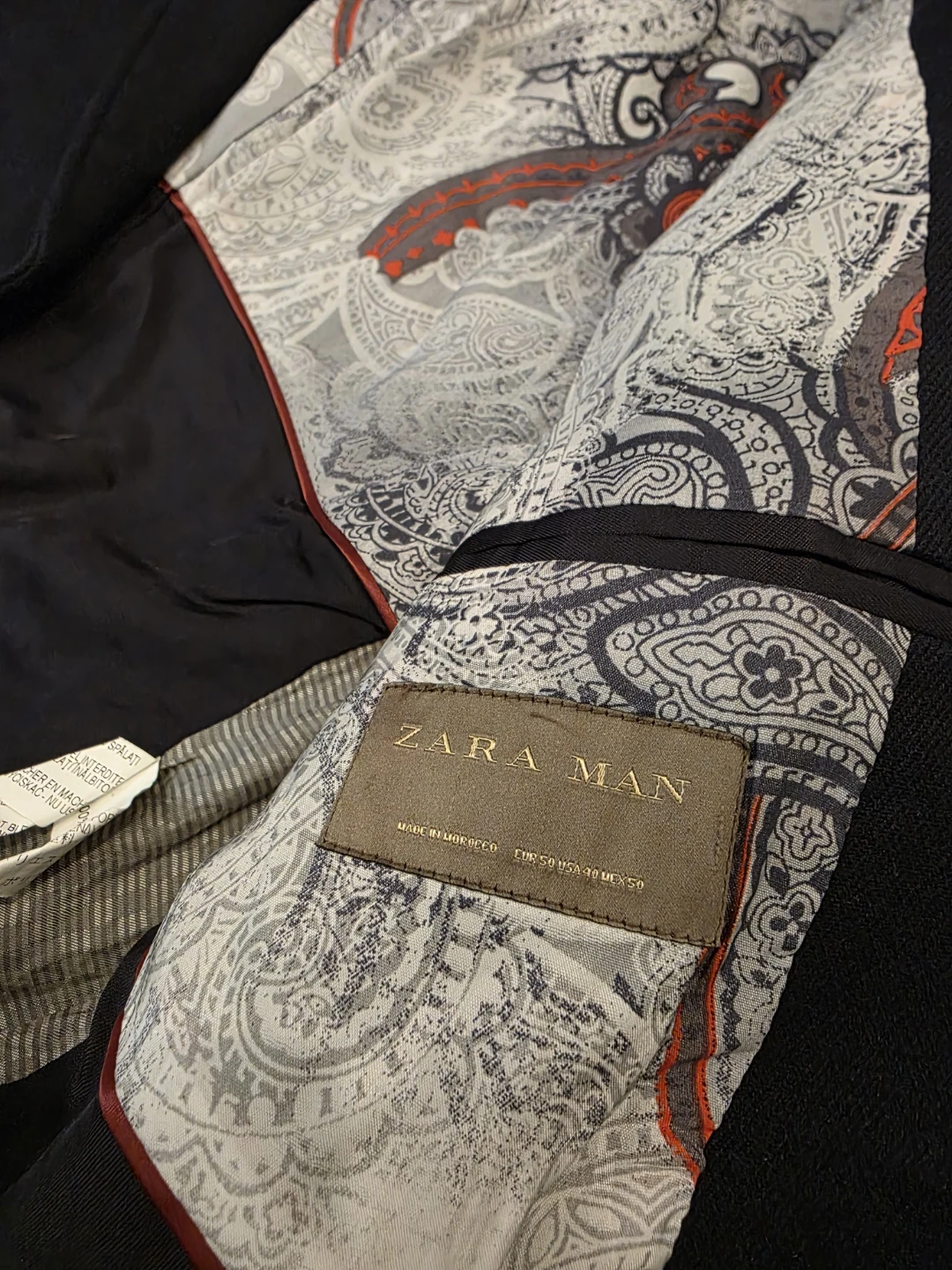 ZARA MAN Navy Blue Blazer with Paisley Lining - photo 2