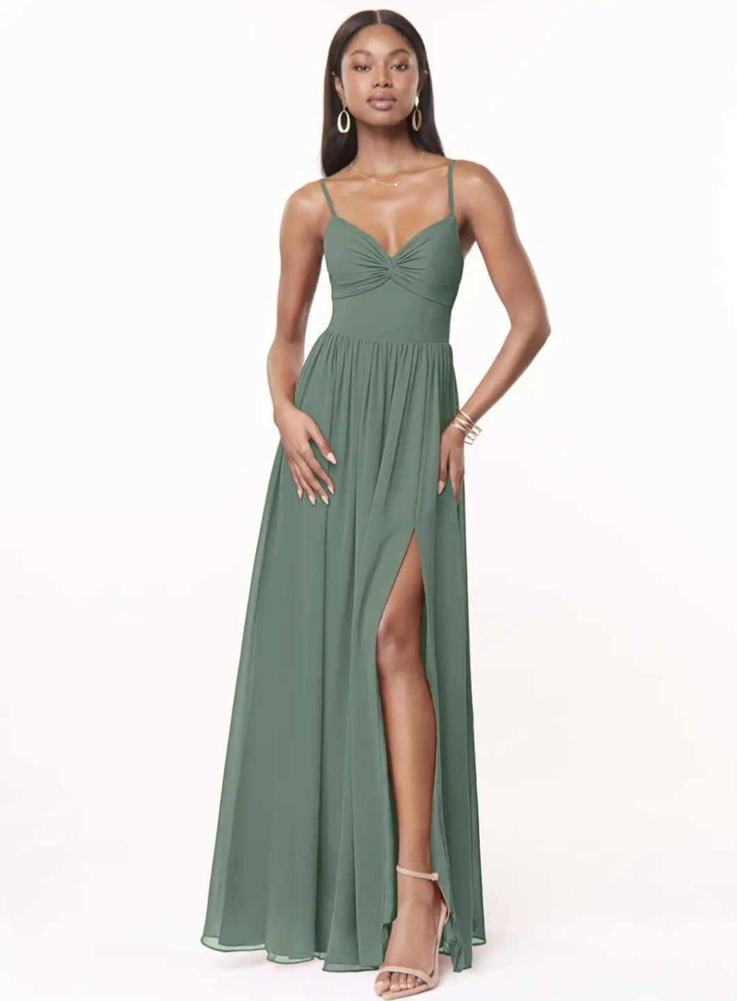 Azazie Eucalyptus A-line Formal Dress