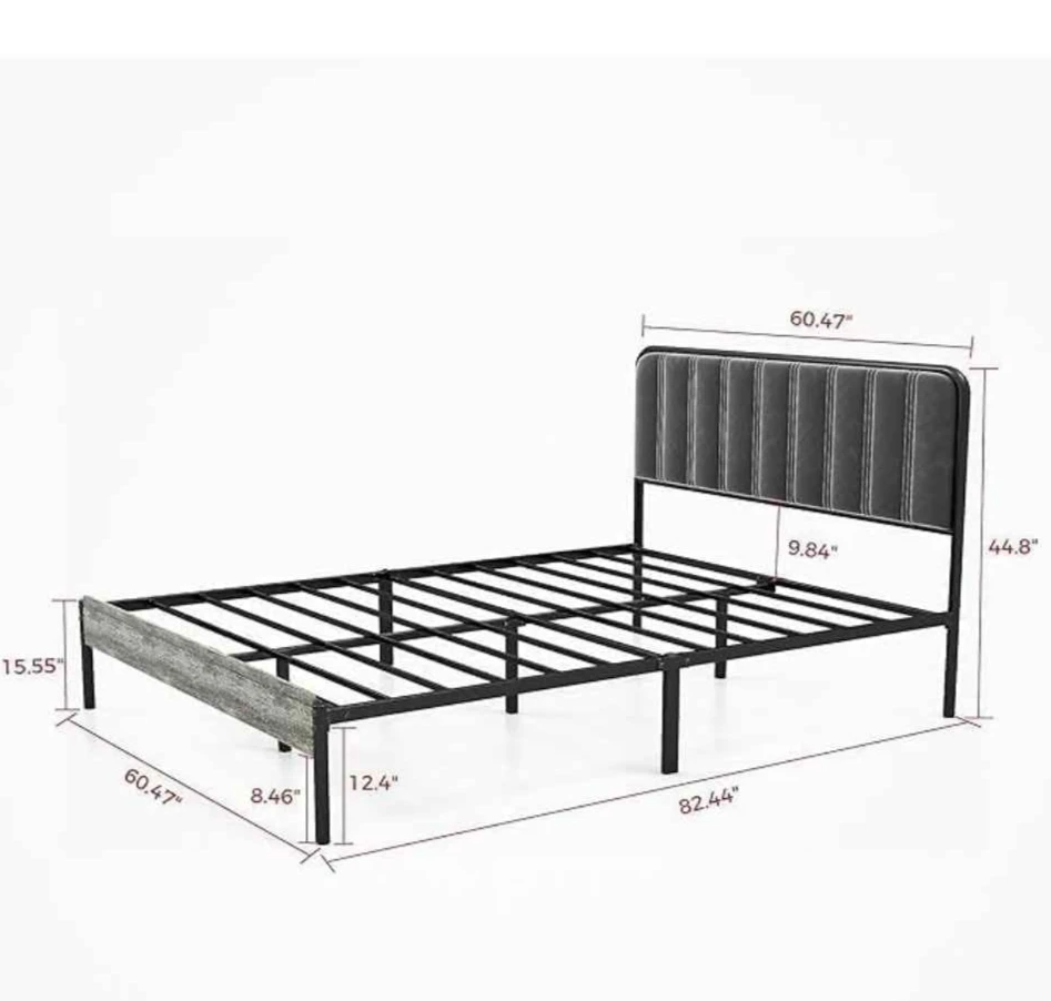Queen Metal Bed Frame with Headboard