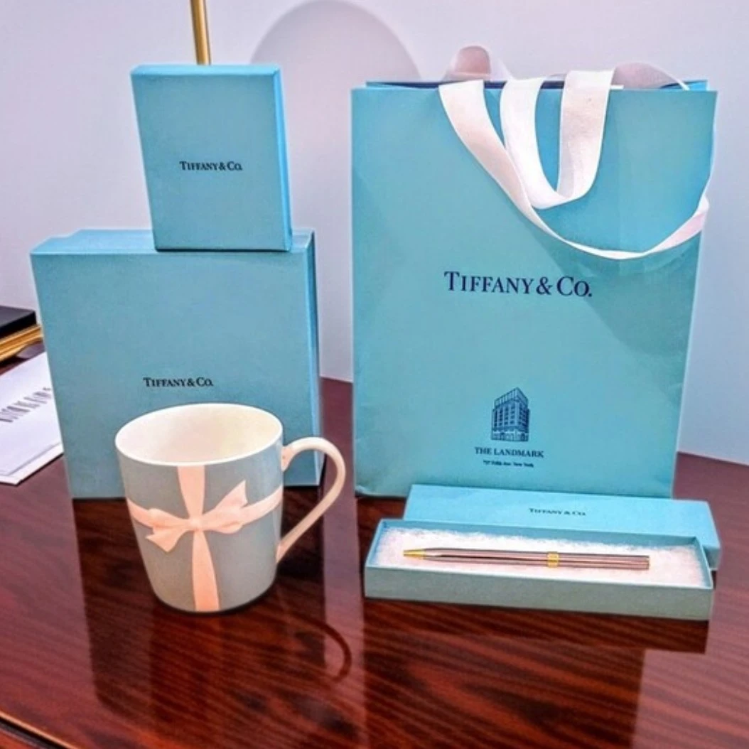 TIFFANY & CO. Rare BUNDLE Vintage Pen, Porcelain Mug, Boxes,Bag
