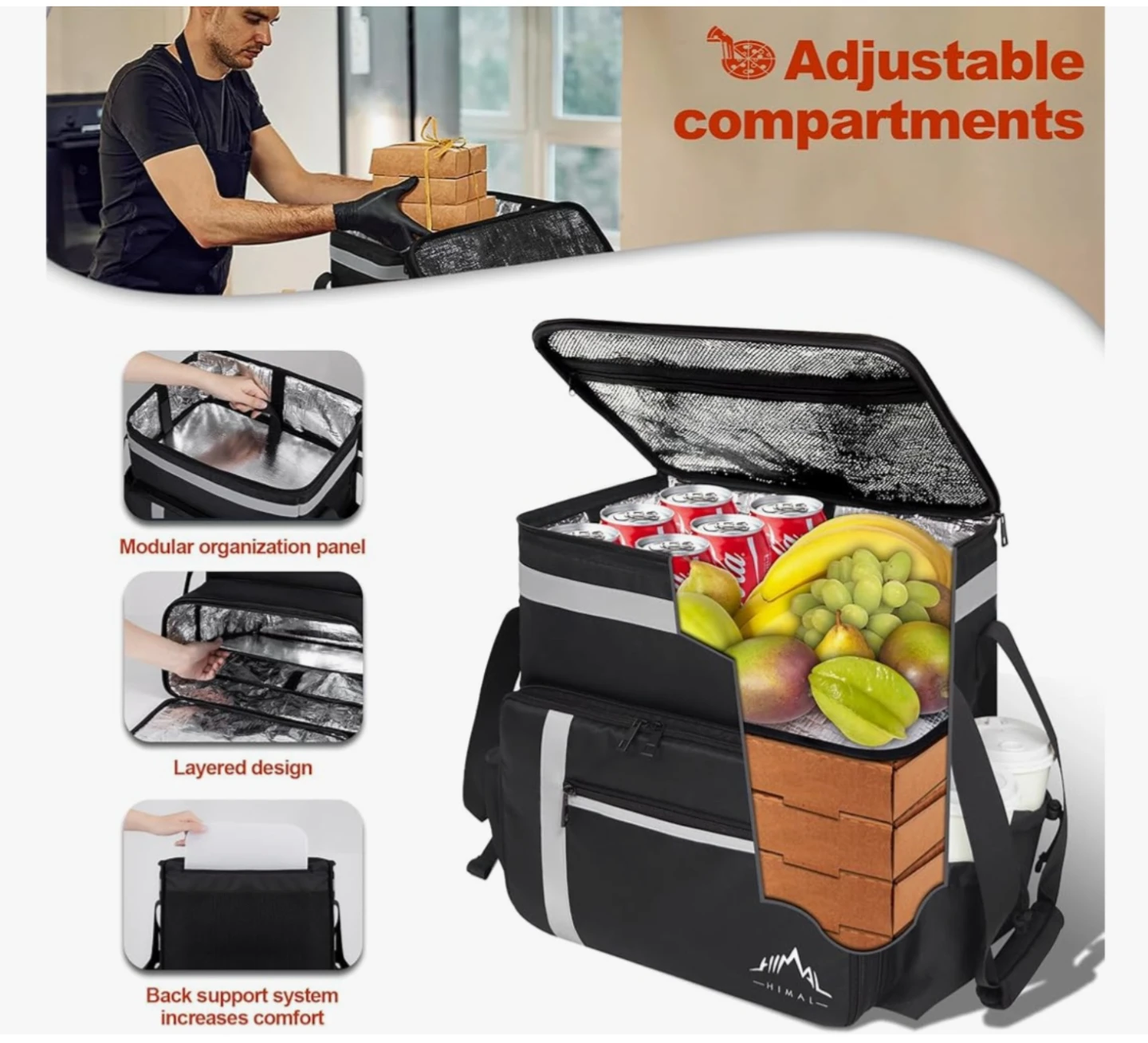 HIMAL Insulated Food Delivery Backpack - photo 4