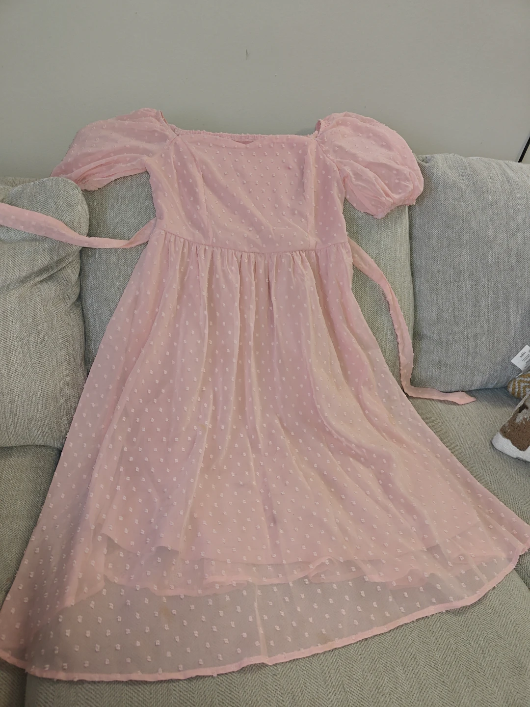 Pink Puff Sleeve Dress