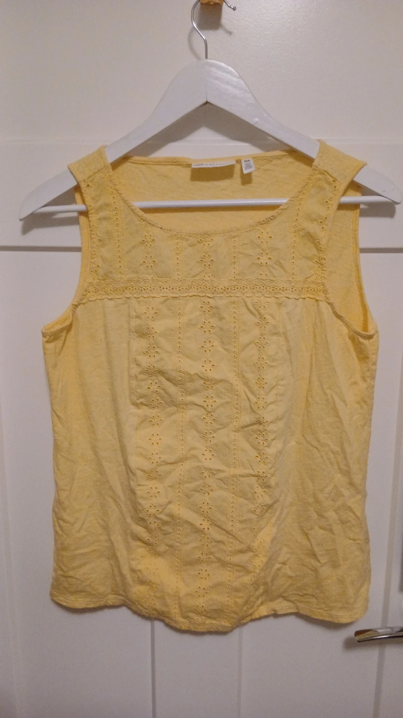 Rafaella Yellow Embroidered Tank Top M/M