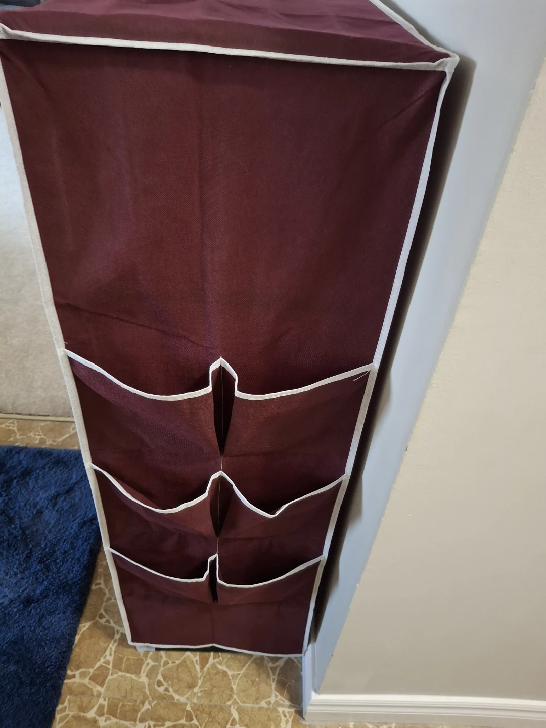 Maroon Fabric Shoe Rack with Cover - photo 4